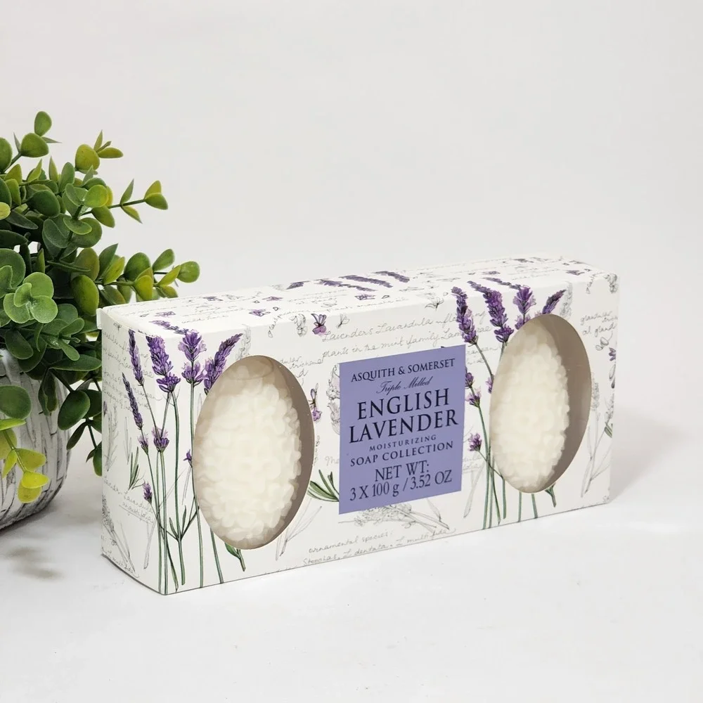 Asquith & Somerset English Lavender Soap Bar Collection Set 3 x 3.52 oz Each